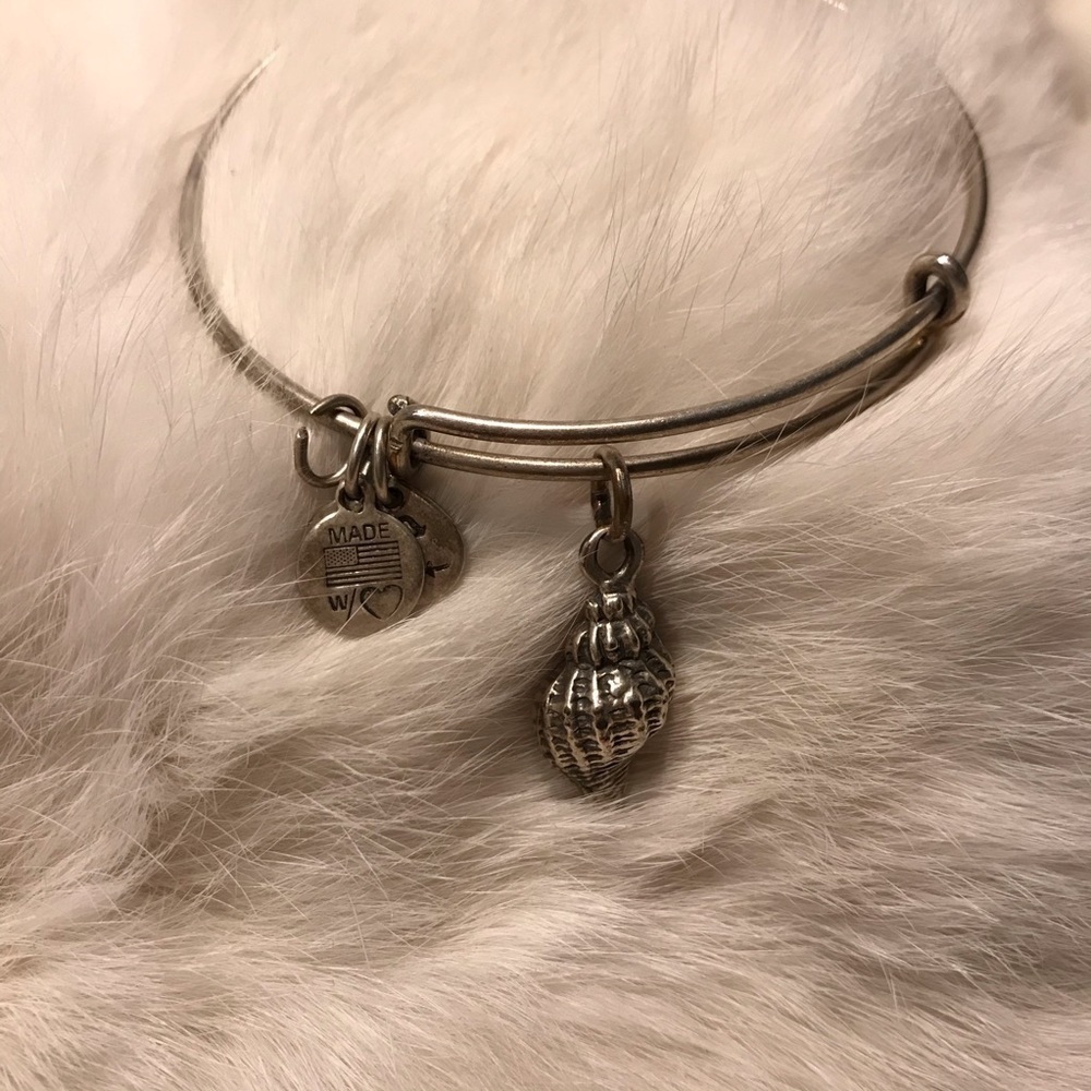 Alex & Ani Conch Shell Silver Bangle Bracelet - image 2